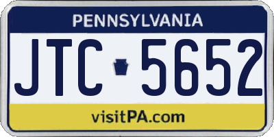 PA license plate JTC5652