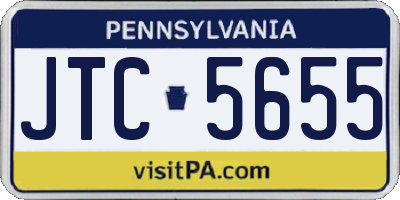 PA license plate JTC5655