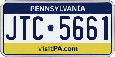 PA license plate JTC5661