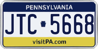 PA license plate JTC5668