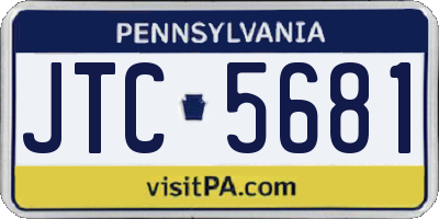 PA license plate JTC5681