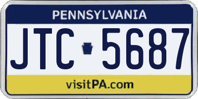 PA license plate JTC5687