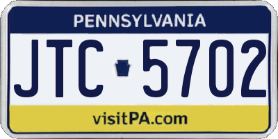 PA license plate JTC5702