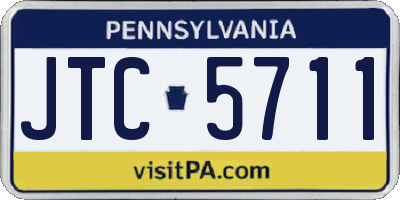 PA license plate JTC5711