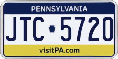 PA license plate JTC5720