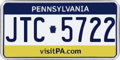 PA license plate JTC5722