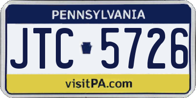 PA license plate JTC5726