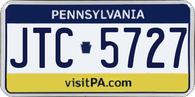 PA license plate JTC5727