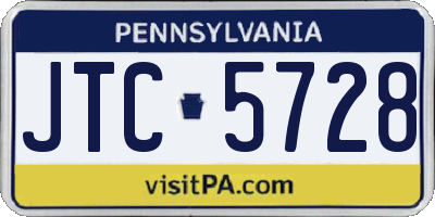 PA license plate JTC5728