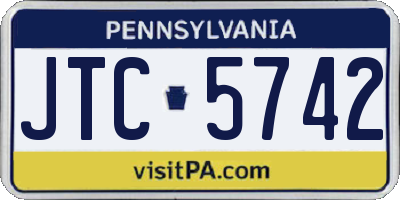 PA license plate JTC5742