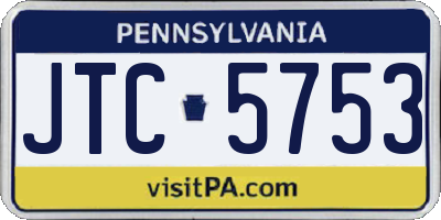 PA license plate JTC5753