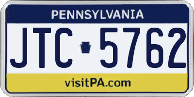 PA license plate JTC5762