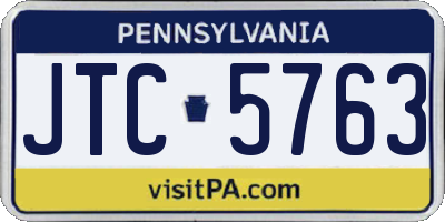 PA license plate JTC5763