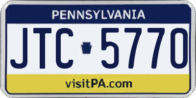 PA license plate JTC5770