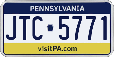 PA license plate JTC5771
