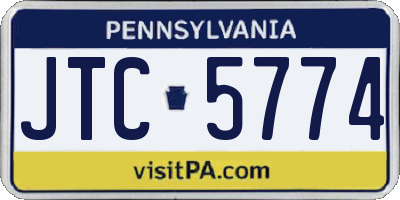 PA license plate JTC5774