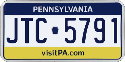 PA license plate JTC5791