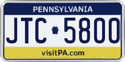 PA license plate JTC5800