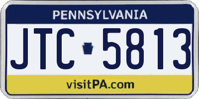 PA license plate JTC5813