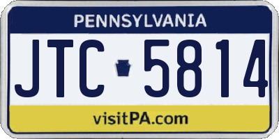 PA license plate JTC5814