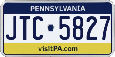 PA license plate JTC5827