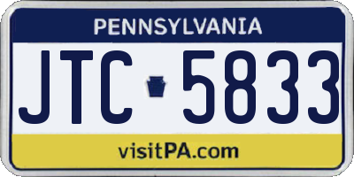 PA license plate JTC5833