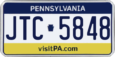 PA license plate JTC5848