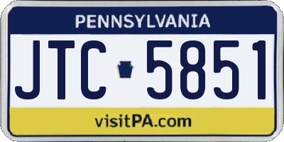 PA license plate JTC5851