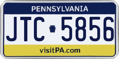 PA license plate JTC5856