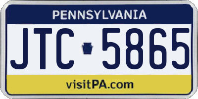 PA license plate JTC5865