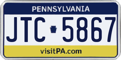PA license plate JTC5867