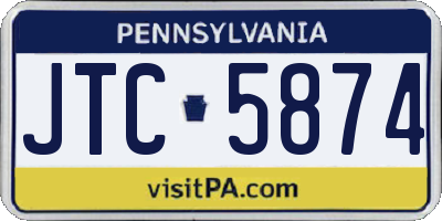 PA license plate JTC5874