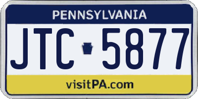 PA license plate JTC5877