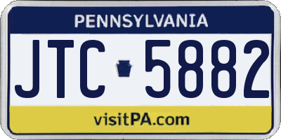 PA license plate JTC5882