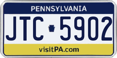 PA license plate JTC5902