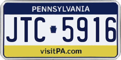 PA license plate JTC5916