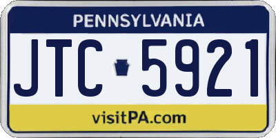 PA license plate JTC5921