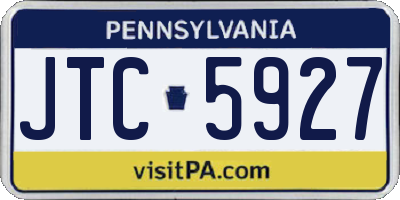 PA license plate JTC5927