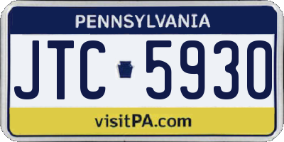 PA license plate JTC5930