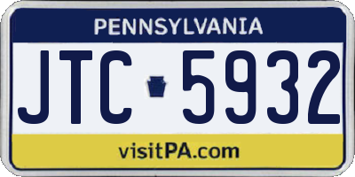 PA license plate JTC5932