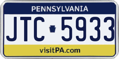 PA license plate JTC5933