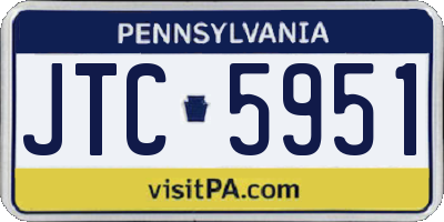 PA license plate JTC5951