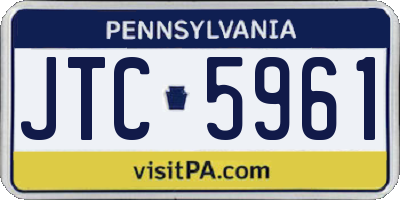 PA license plate JTC5961