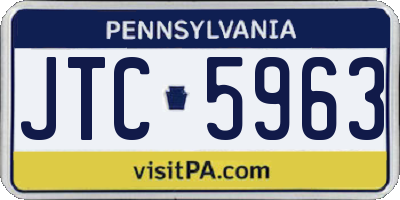 PA license plate JTC5963