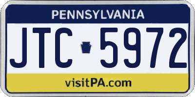 PA license plate JTC5972