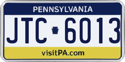 PA license plate JTC6013