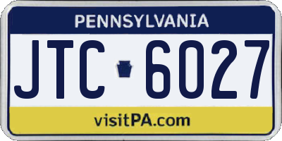 PA license plate JTC6027