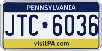 PA license plate JTC6036