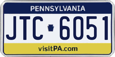 PA license plate JTC6051