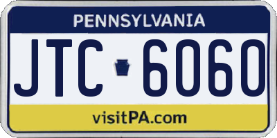 PA license plate JTC6060